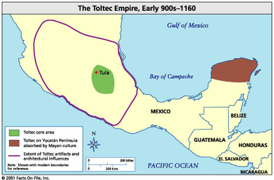 toltec civilization map